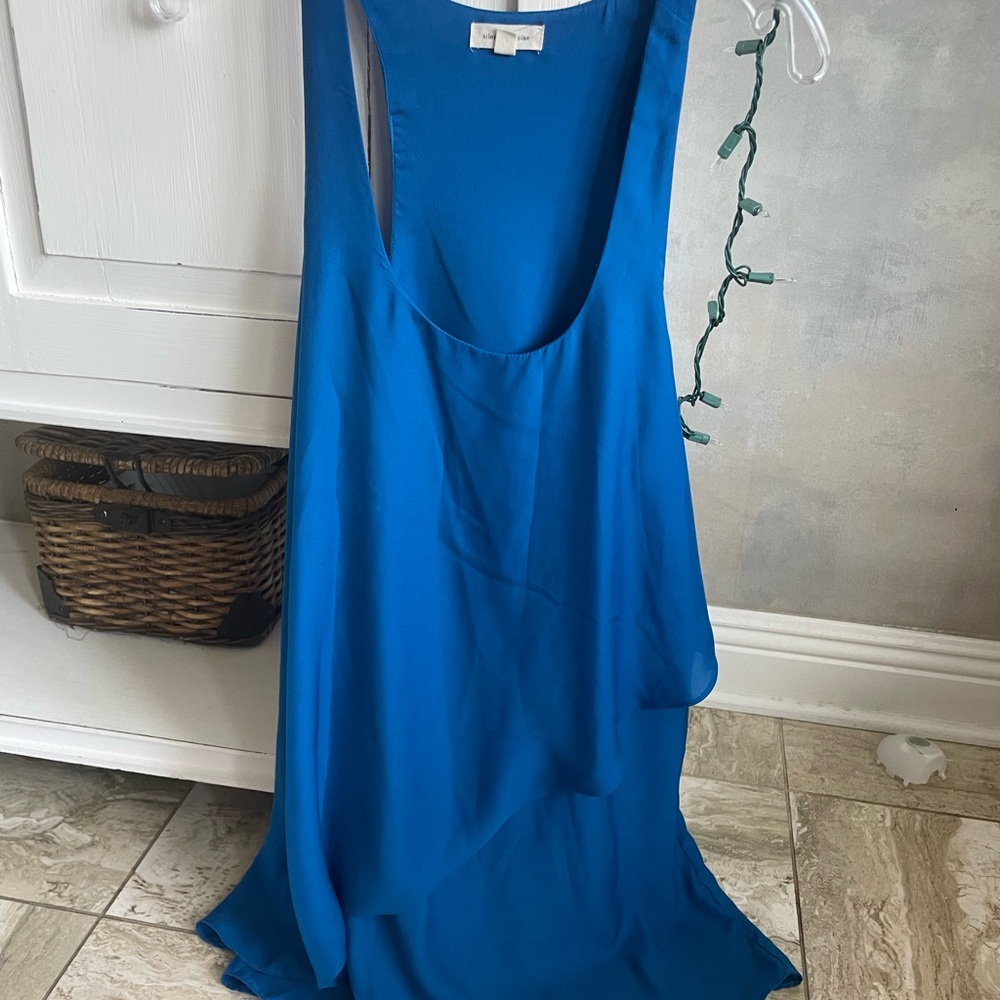 Silence + Noise Blue Sleeveless Scoop Neck Sundress